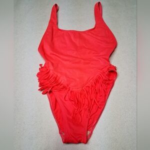 Christina Vintage Women's One Piece in Vibrant Pink with Fringe